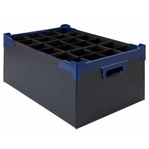  HorecaTraders Aufbewahrungsbox aus Glas | 24 Gläser | 500x345x200mm | 5 Stück 