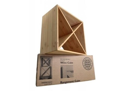  HorecaTraders Weinregal aus Holz | 24 Flaschen | 51x30x51cm 
