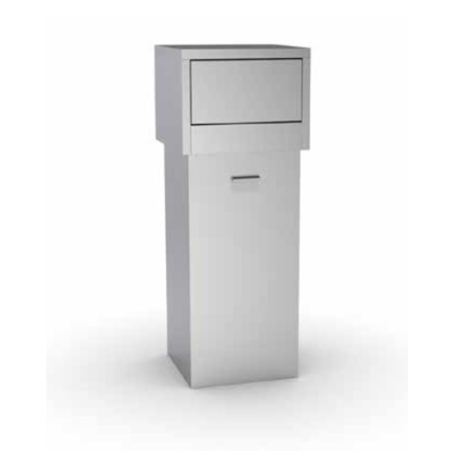 Stainless Steel Waste Bin | 80 liters | with hinged lid