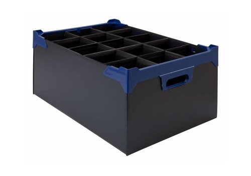  HorecaTraders Aufbewahrungsbox aus Glas | 15 Gläser | 500x345x200mm | 5 Stück 