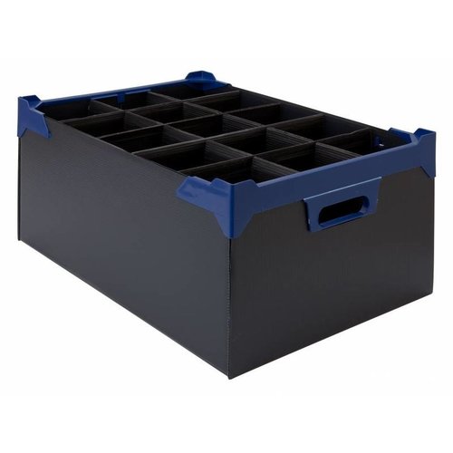  HorecaTraders Glass Storage Box | 15 glasses | 500x345x200mm | 5 pieces 