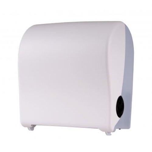 HorecaTraders Distributeur de papier essuie-mains en plastique blanc mini   HorecaTraders Distributeur de papier essuie-mains en plastique blanc mini