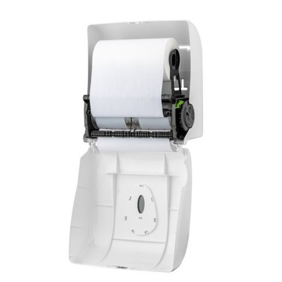 Towel roll dispenser plastic white mini