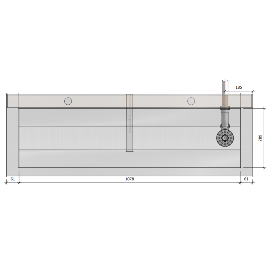 Washing trough Washbasin stainless steel AISI 304 W 120 x D 40 x H 24 cm