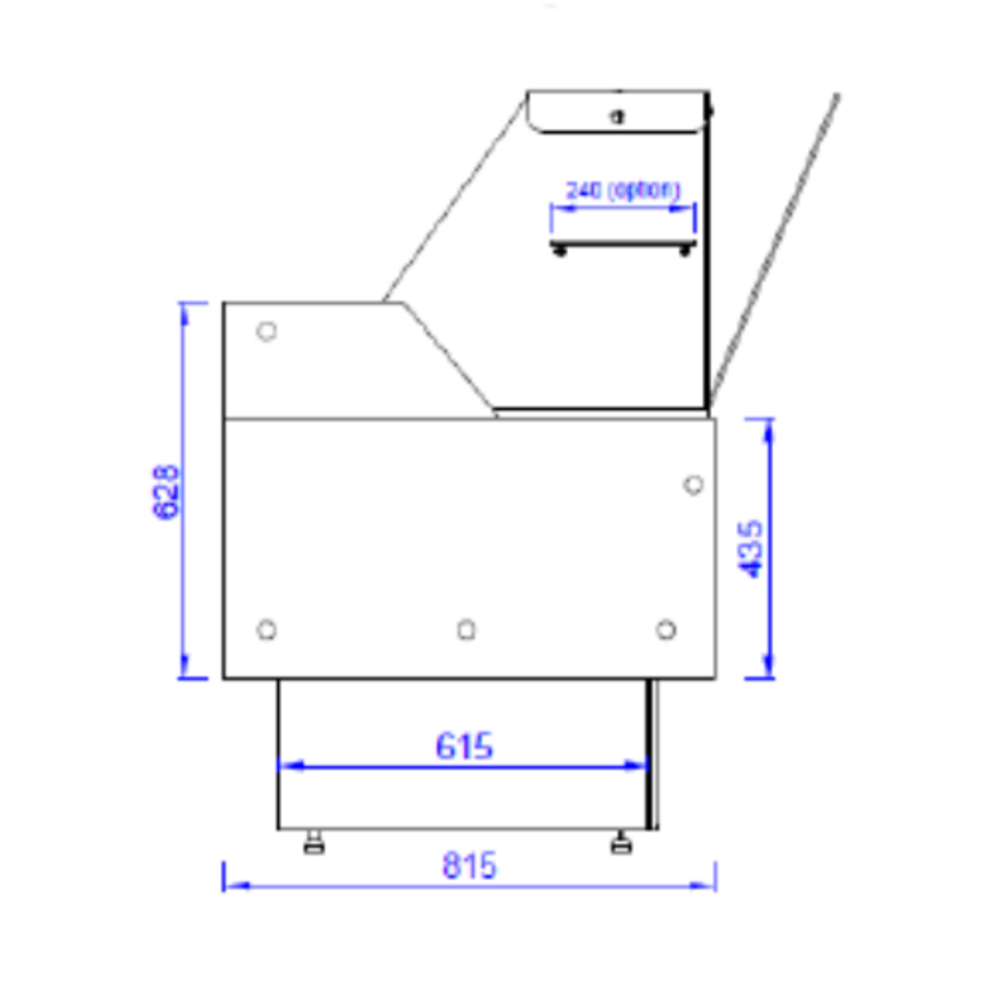 Koeltoonbank Zwart | Morris 3.0 | 294x106x(h)131 cm