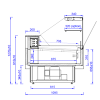 Koeltoonbank Zwart | Morris 3.0 | 294x106x(h)131 cm