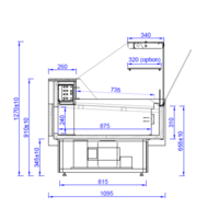 Refrigerated display case Black | Morris 2.0 | 200x106x(h)131 cm