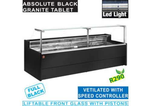  HorecaTraders Refrigerated Display Cabinet Black 