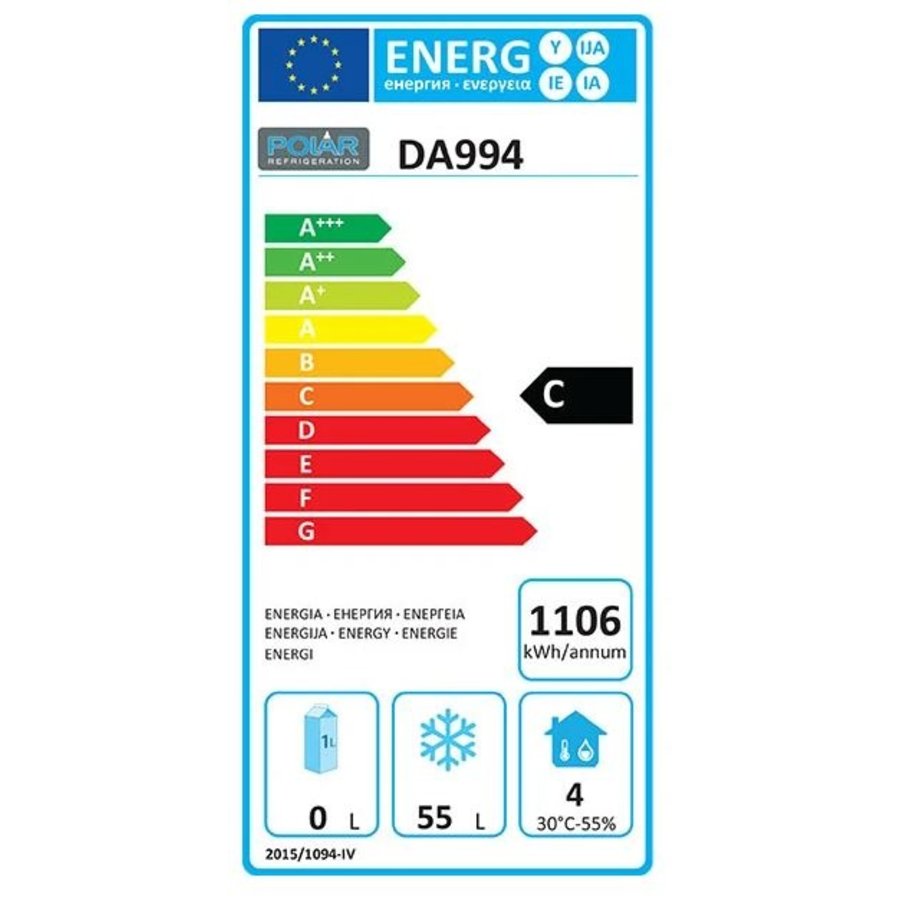 Congélateur compact en acier inoxydable 1 tiroir 2x GN 1/1