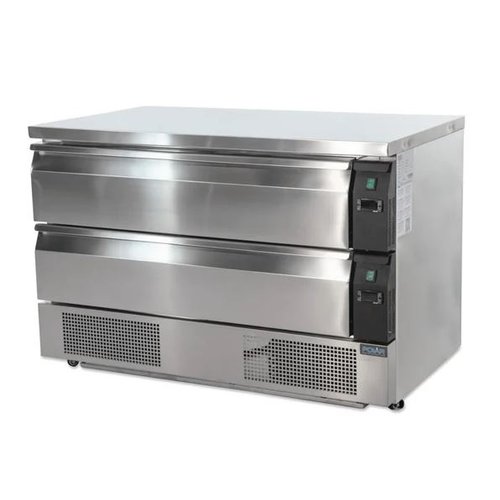  Polar Établi congélateur réfrigéré compact | acier inoxydable | 2 tiroirs | 6 x GN 1/1 
