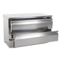 Compact refrigerator-freezer workbench | stainless steel | 2 drawers | 6 x GN 1/1
