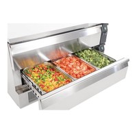 Compact refrigerator-freezer workbench | stainless steel | 2 drawers | 6 x GN 1/1