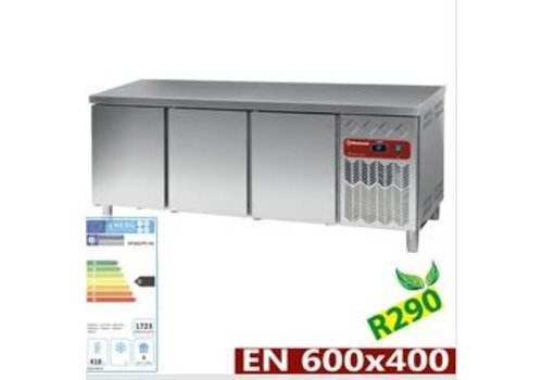  HorecaTraders Table de travail réfrigérée | ventilé | 3 portes | 600x400 (550L) 