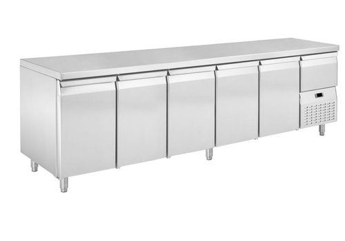  HorecaTraders Établi de refroidissement | 5 portes | 2625X700X850 