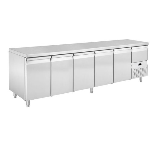  HorecaTraders Établi de refroidissement | 5 portes | 2625X700X850 