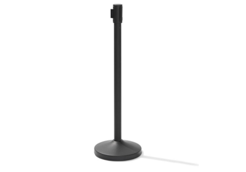  HorecaTraders Barrier post Stainless Steel | Black | 98 cm High | Per 2 pieces 