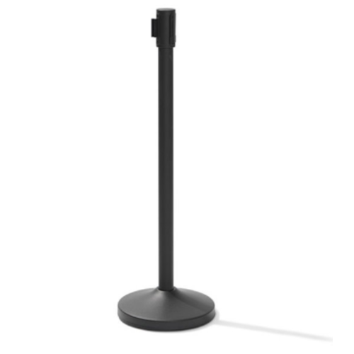  HorecaTraders Barrier post Stainless Steel | Black | 98 cm High | Per 2 pieces 