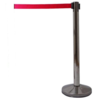 HorecaTraders Barrier post Chromed | 98 cm High | Red Fever | Per 2 pieces