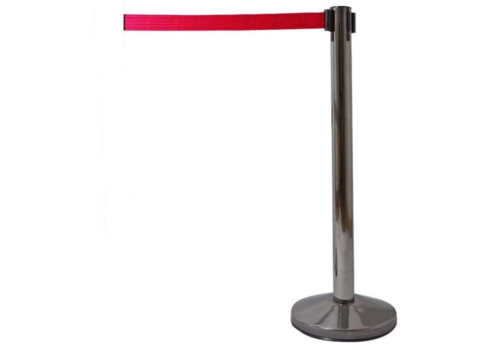  HorecaTraders Barrier post Chromed | 98 cm High | Red Fever | Per 2 pieces 