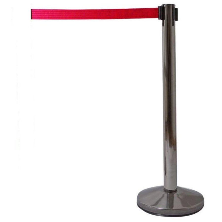Barrier post Chromed | 98 cm High | Red Fever | Per 2 pieces