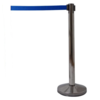 HorecaTraders Barrier post Chromed | 98 cm High | Blue Fever | Per 2 pieces