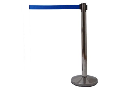  HorecaTraders Barrier post Chromed | 98 cm High | Blue Fever | Per 2 pieces 