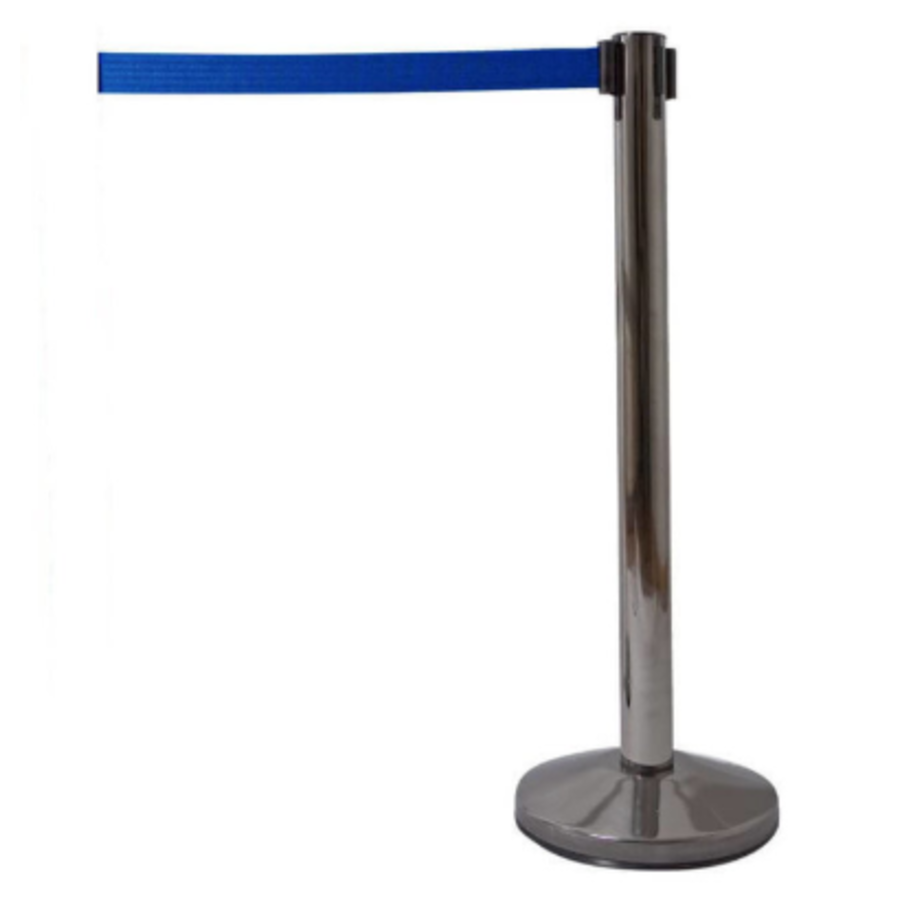 Barrier post Chromed | 98 cm High | Blue Fever | Per 2 pieces