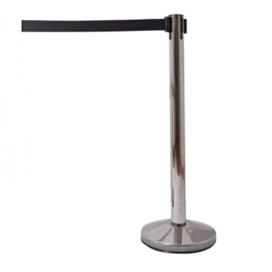 Barrier post Chromed | 98 cm High | Black Fever | Per 2 pieces