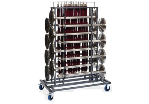  HorecaTraders Poteaux de barrière Chariot de transport | 16 bornes | 1290x760x1800(h)mm 