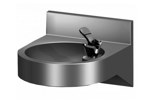  HorecaTraders Wall mounted drinking fountain | Round | Stainless steel AISI 304 