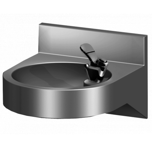  HorecaTraders Wall mounted drinking fountain | Round | Stainless steel AISI 304 