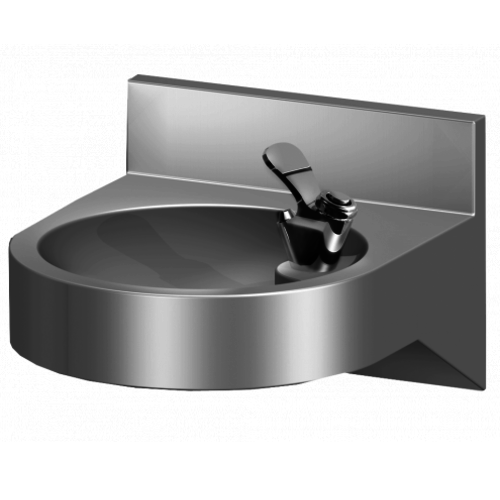  HorecaTraders Wall-Mounted Drinking Fountain | Round | Stainless Steel AISI 304 