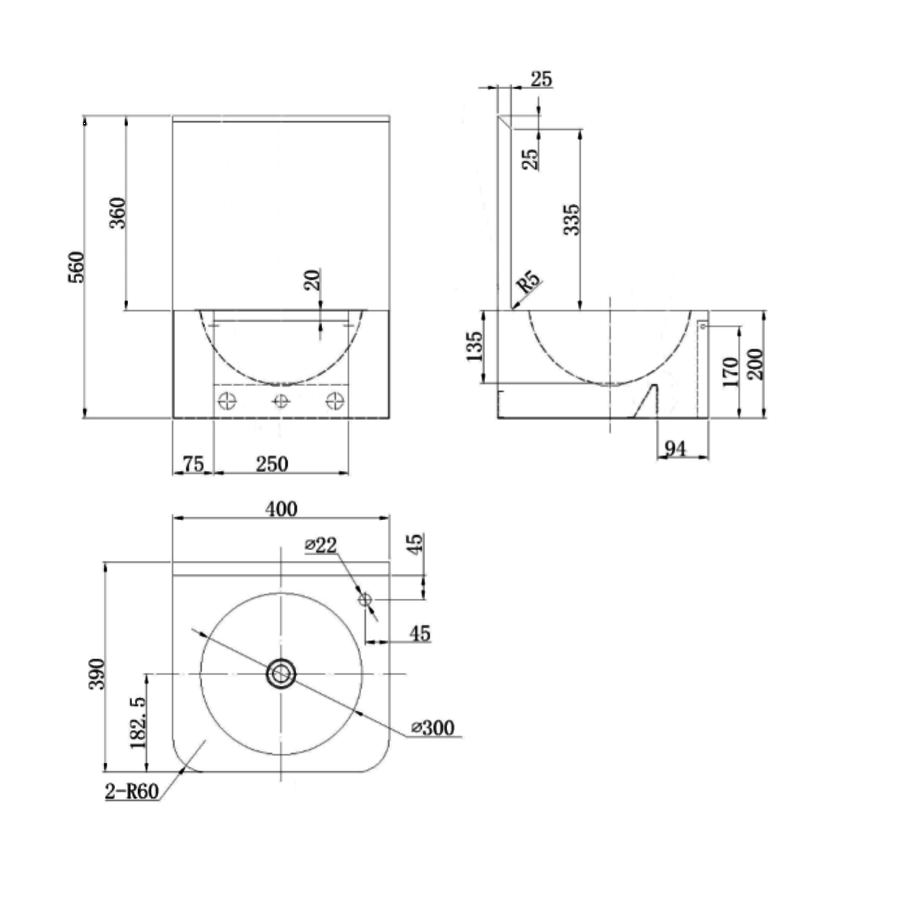 Lavabo | L400xP390xH560 mm