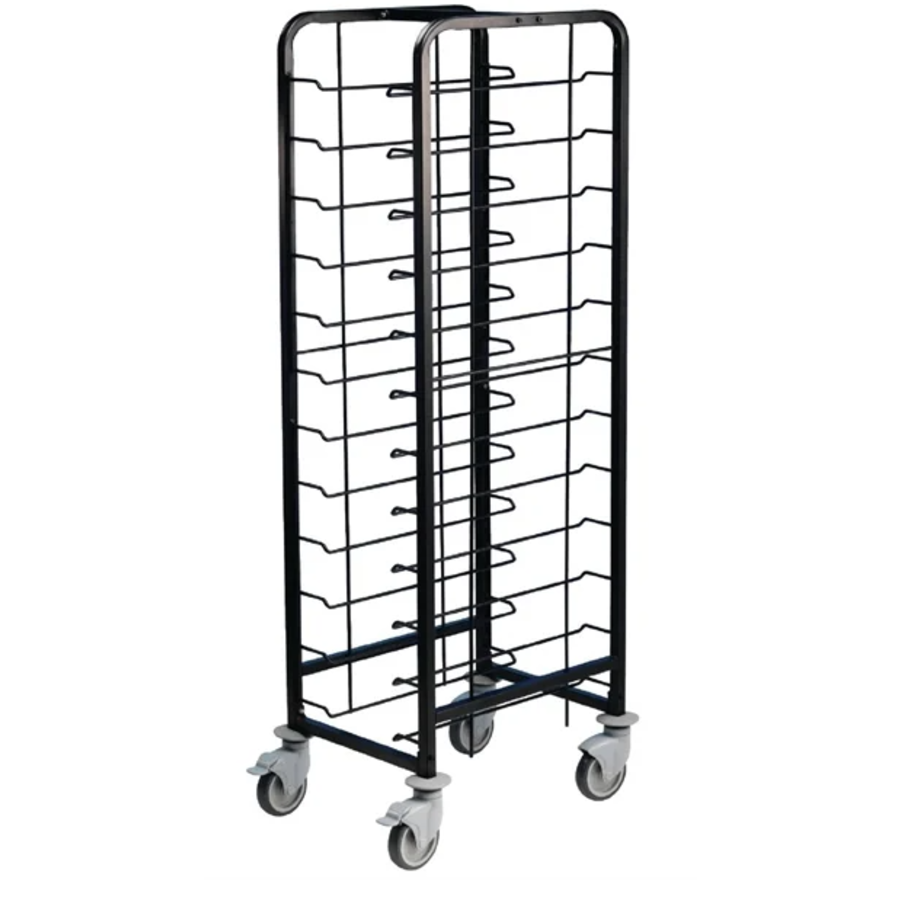 Powder Coated Serving Trolley 12 Trays | Black