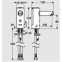 RVS Sensorkraan ECO Batterijvoeding 9V