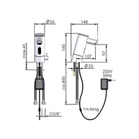 Robinet à capteur en acier inoxydable 230 V