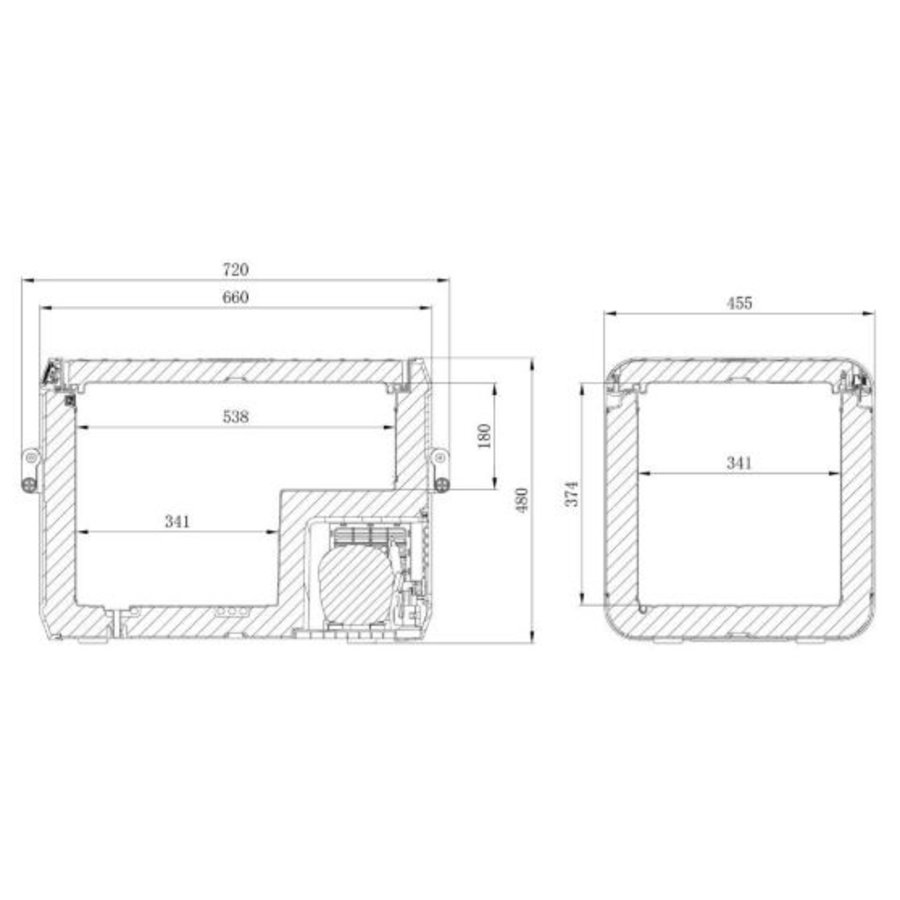 Glacière/congélateur portable | 55 litres | 46 x 48 x 72,0 cm | CFX3 55