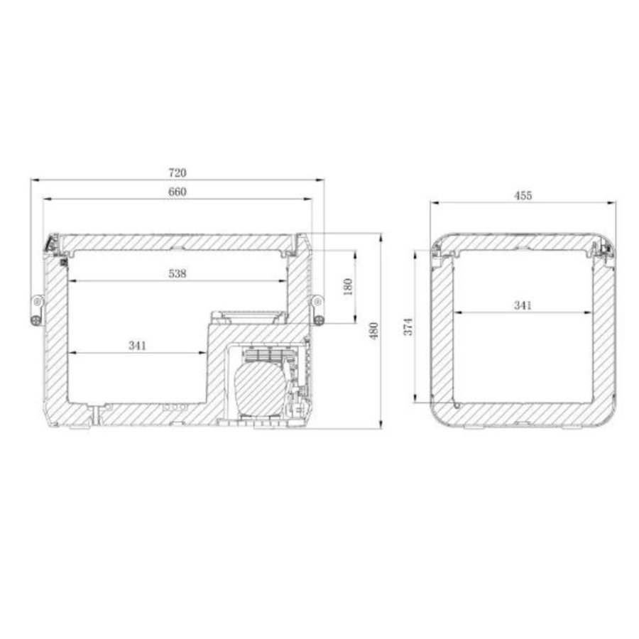 Portable Cool Box With Ice Maker | 46 Liter | 45.5 cm x 48.0 cm x 72.0 cm | CFX3 55IM