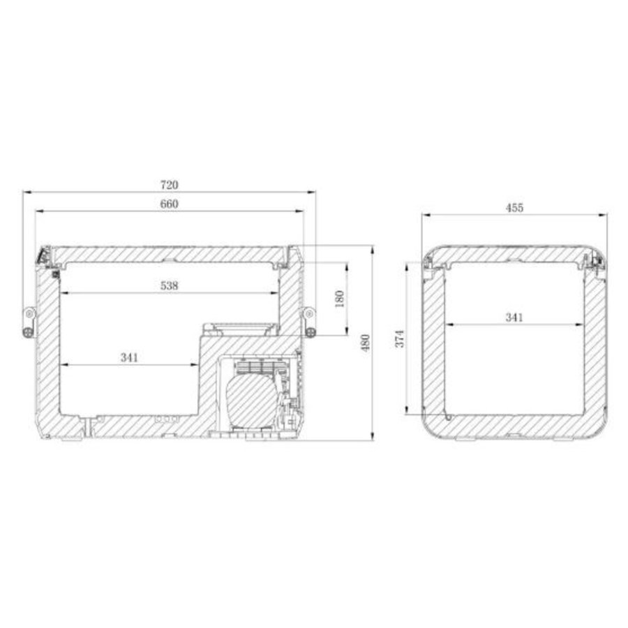 Glacière/congélateur portable | 75 litres | 50 x 47 x 89 cm | CFX3 75DZ | 2 zones