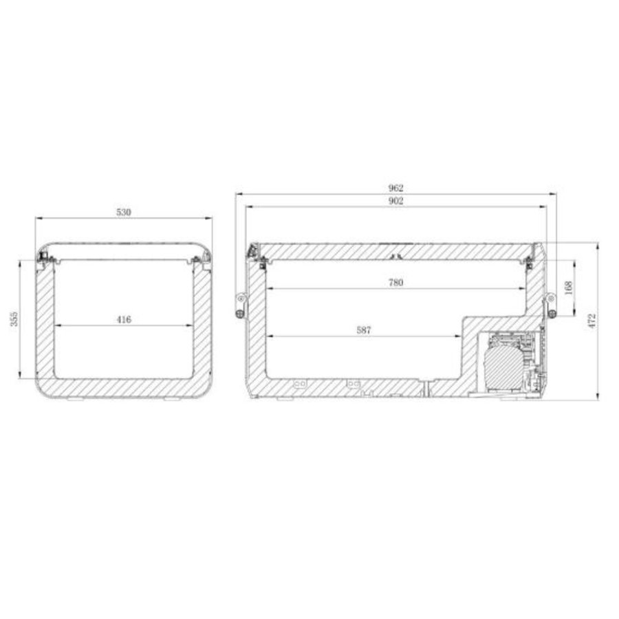 Glacière/congélateur portable | 88 litres | 53x47x96 cm |CFX3 100