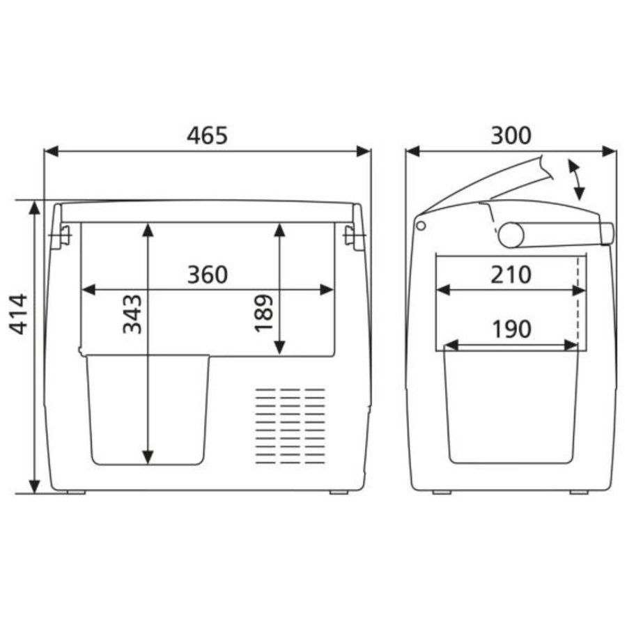 Glacière/congélateur portable | 18 litres | 47 x 41 x 30 cm | CDF 18