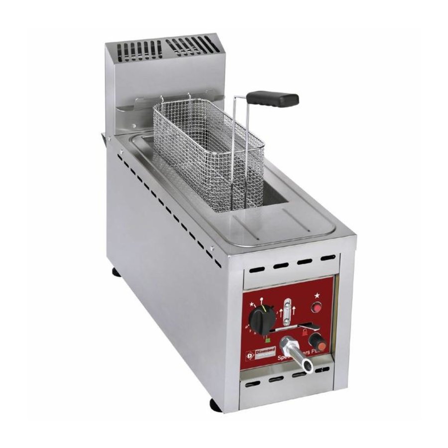 Friteuse à gaz | 8 litres | acier inoxydable | 25x70x(h)50 cm