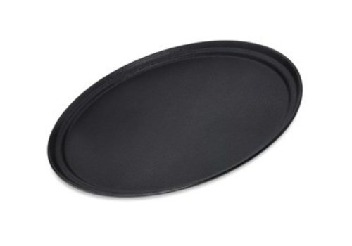  HorecaTraders Plateau ovale antidérapant | Fibre de verre/acier | 690x560x26mm 