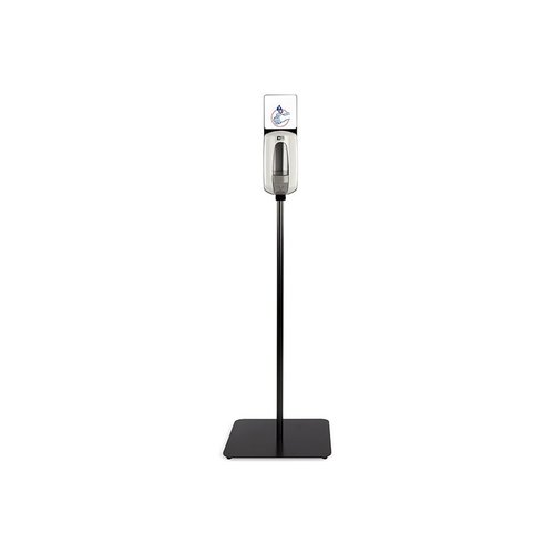  HorecaTraders Metal disinfection pole Incl. Manual Dispenser | 40x40x (h) 133.5 cm 