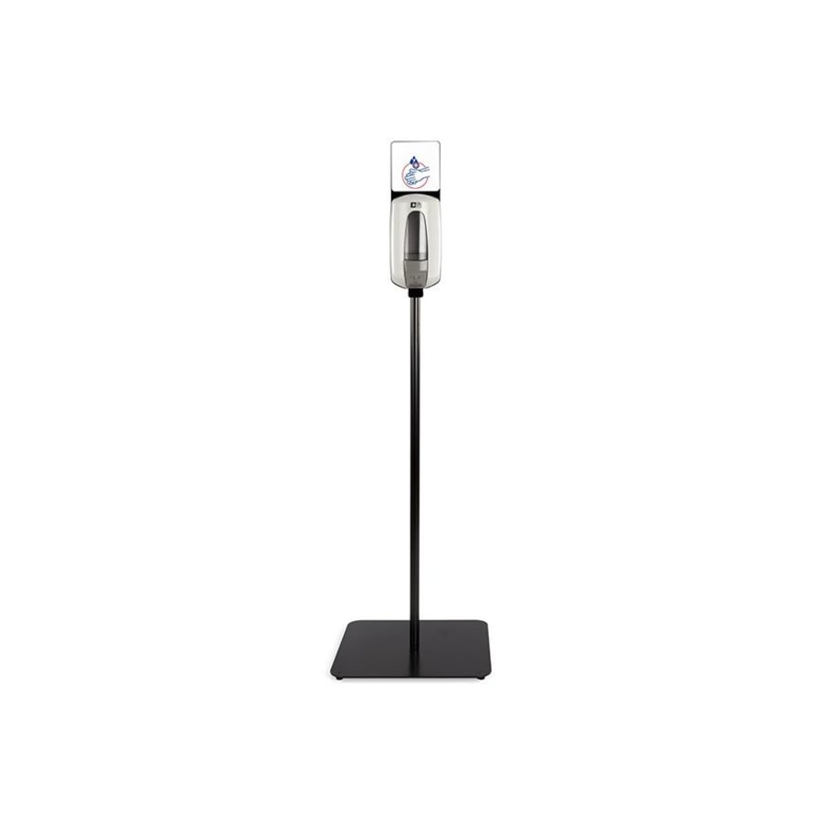 Metal disinfection pole Incl. Manual Dispenser | 40x40x (h) 133.5 cm