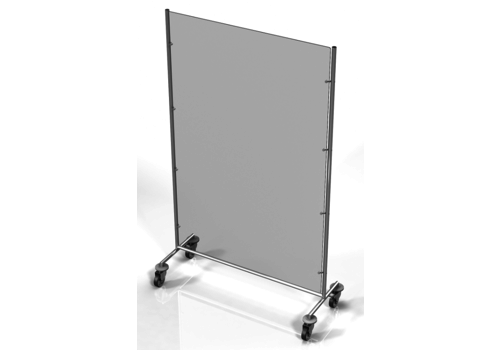  Combisteel Protection screen on wheels | 120x50x (h) 200 cm 