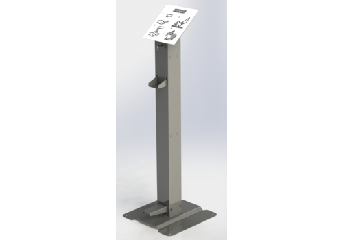  Bravilor Bonamat Colonne de désinfection en acier inoxydable | Commande au pied | 40,0x39,5x118,3 cm 