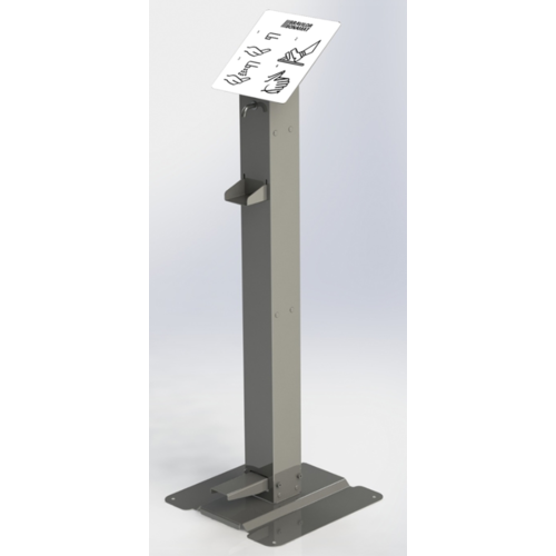  Bravilor Bonamat Colonne de désinfection en acier inoxydable | Commande au pied | 40,0x39,5x118,3 cm 