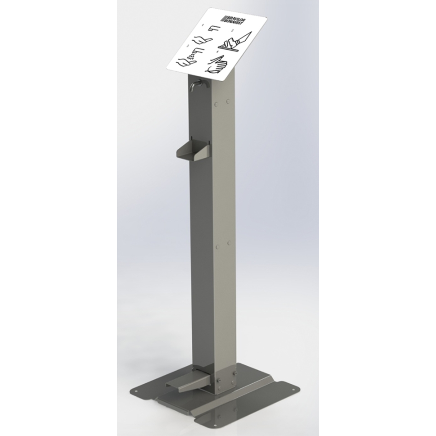 Stainless Steel Disinfect Pillar | Foot control | 40.0x39.5x118.3 cm