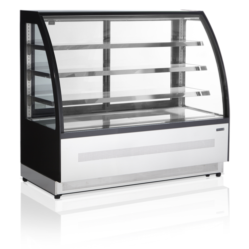  HorecaTraders Stainless Steel Pastry Display Case With 3 Levels | Black 